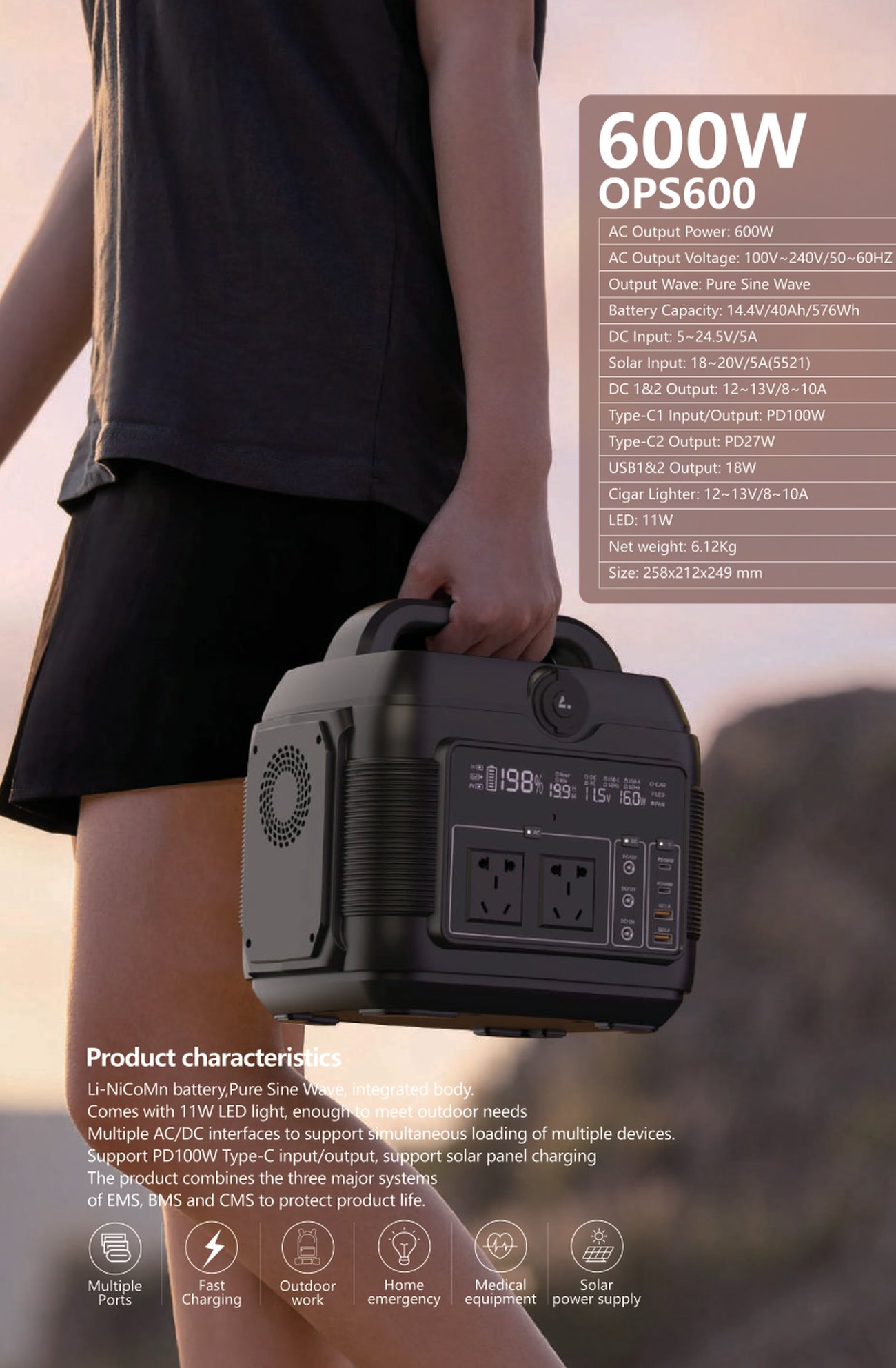 OPS600 full specification sheet