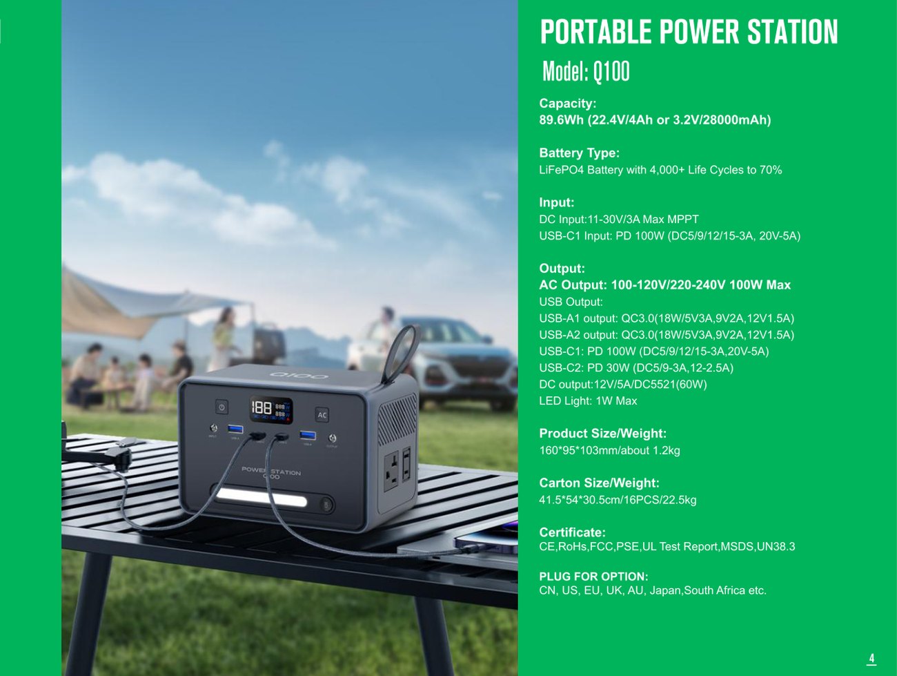 Q100 full specification sheet